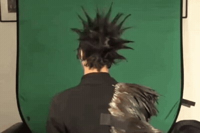 Mohawk Man With Bird On Back GIF