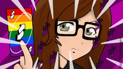 Moka The Vampyre Rainbow Uno Reverse Card GIF