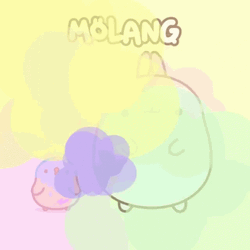 Molang And Piu Piu Colorful Dance GIF