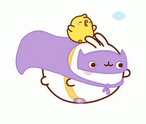 Molang And Piu Piu Flying GIF