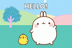 Molang And Piu Piu Greeting GIF