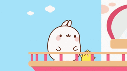 Molang And Piu Piu Leaving GIF