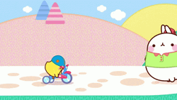 Molang And Piu Piu Meeting Hug GIF