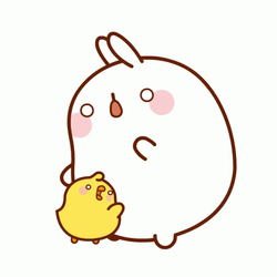 Molang And Piu Piu Shocked Expressions GIF