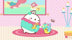 Molang And Piu Piu Singing Lively GIF