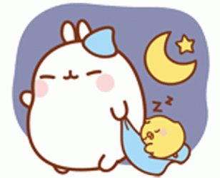 Molang And Piu Piu Sleeping GIF