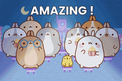 Molang And Piu Piu Watching Movie GIF