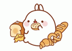 Molang Eating Bread GIF
