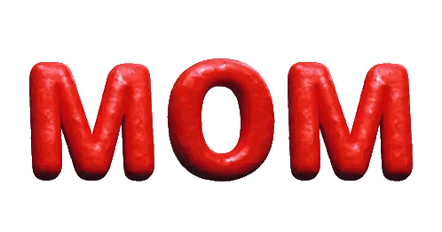 Mom Written In Purple Sticker