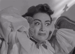 Mommie Dearest Joan Crawford Covering Ears GIF