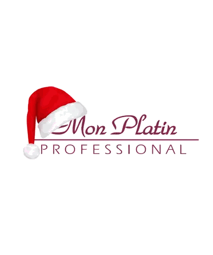 Mon Platin Professional Logo With Santa Hat Sticker