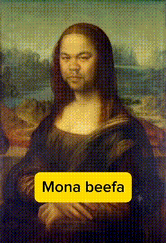 Mona Beefa Is Written On A Picture Of A Woman GIF