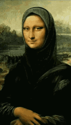 Mona Lisa Painting Hijab Look GIF