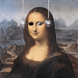 Mona Lisa Painting Ticking Eyes