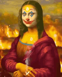 Mona Lisa Painting With Clown Look GIF