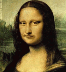 Mona Lisa Poster Eating GIF