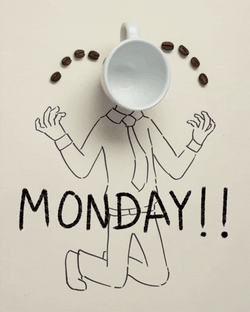 Monday Coffee Drawing Of Man With Cup Face GIF