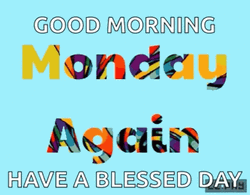 Monday Good Morning Flashing Rainbow Text GIF