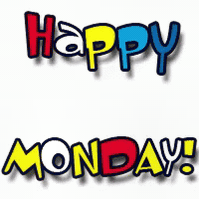 Monday Happy In Colorful Font GIF