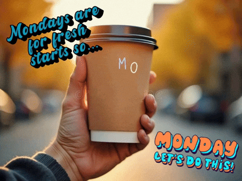 Monday Let's Do This Coffee Cup GIF