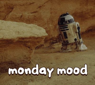 Monday Mood Sign With Rocket GIF