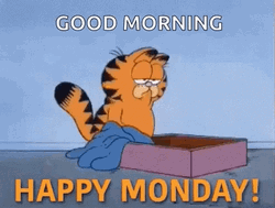 Monday Morning Sleepy Garfield Animated Cartoon GIF