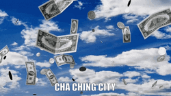 Money Bills And Coins Falling From Heavens GIF