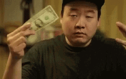 Money Falling Asian Guy Tossing Money GIF