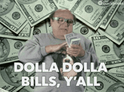 Money Falling Danny De Vito Counting Bills GIF