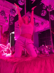 Money Falling Drunk Party Girls Neon Lights GIF