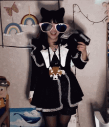 Money Gun Gothic Girl GIF