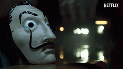 Money Heist Series Taking Dali Mask  GIF