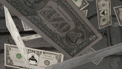 Money Paper Bills Falling Monotone GIF