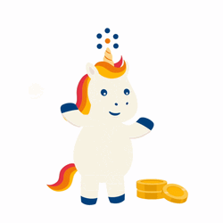 Money Rain Happy Unicorn GIF