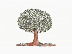 Money Tree Falling Bills Animation GIF