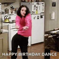 Monica Geller Happy Birthday Dancing Pink Lady GIF