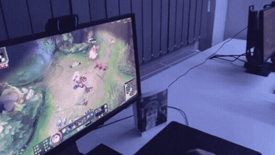 Monitor Displaying Video Game League GIF