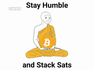 Monk Holding Bag Of Bitcoins Stay Humble And Stack Sats GIF