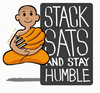 Monk Stack Sats And Stay Humble GIF