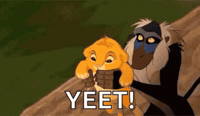 Monkey And Lion From The Lion King Sitting On Tree Branch GIF