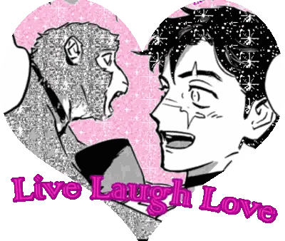 Monkey And Man In Heart With Live Laugh Love Sticker