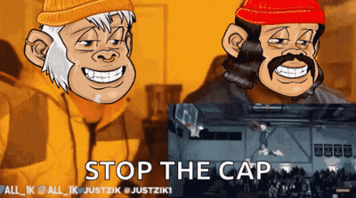 Monkey And Mustached Man Saying Stop The Cap GIF