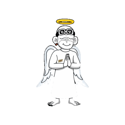 Monkey Angel With Halo Sticker