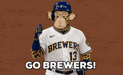 Monkey Baseball Player Saying Go Brewers GIF