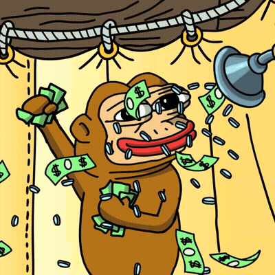 Monkey Being Showered With Money GIF