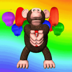 Monkey Birthday Balloons GIF