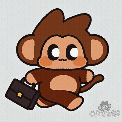 Monkey Carrying Briefcase Chimpers GIF