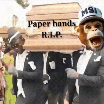 Monkey Carrying Coffin Paper Hands R.I.P GIF