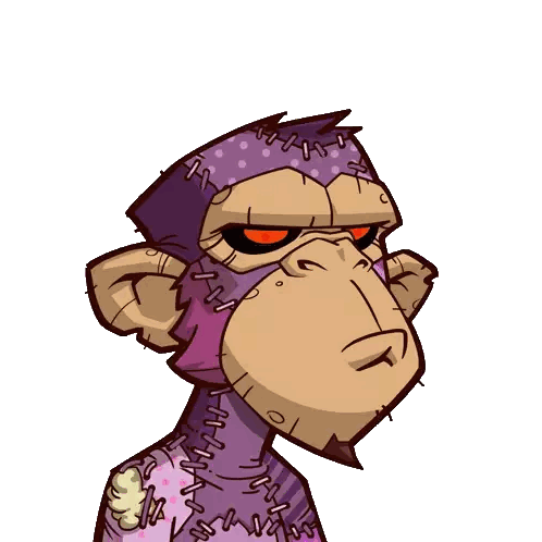 Monkey Cartoon With Stitched Face Sticker