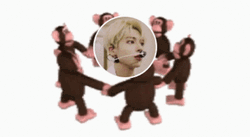 Monkey Circle Blonde Taehyyun GIF